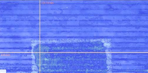Scan example 1: Ability to resolve corrosionunder patch repair plate from external surface